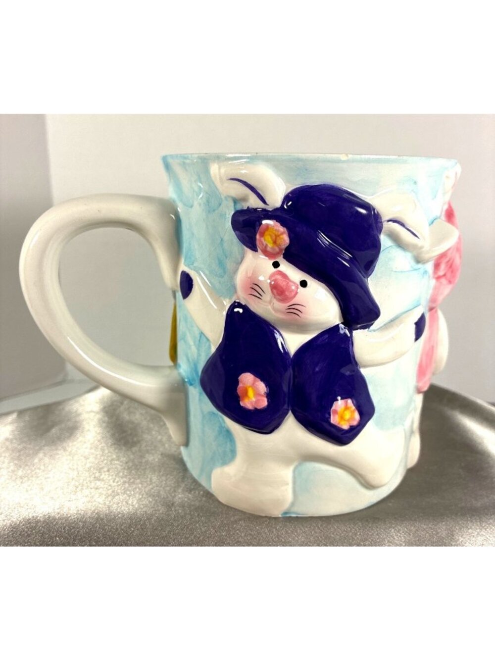 Ceramic Rabbit Planter Cachepot Mug Shape Nursery Easter Decor 5 Inch